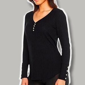 Chaser Ribbed Thermal Henley Top S